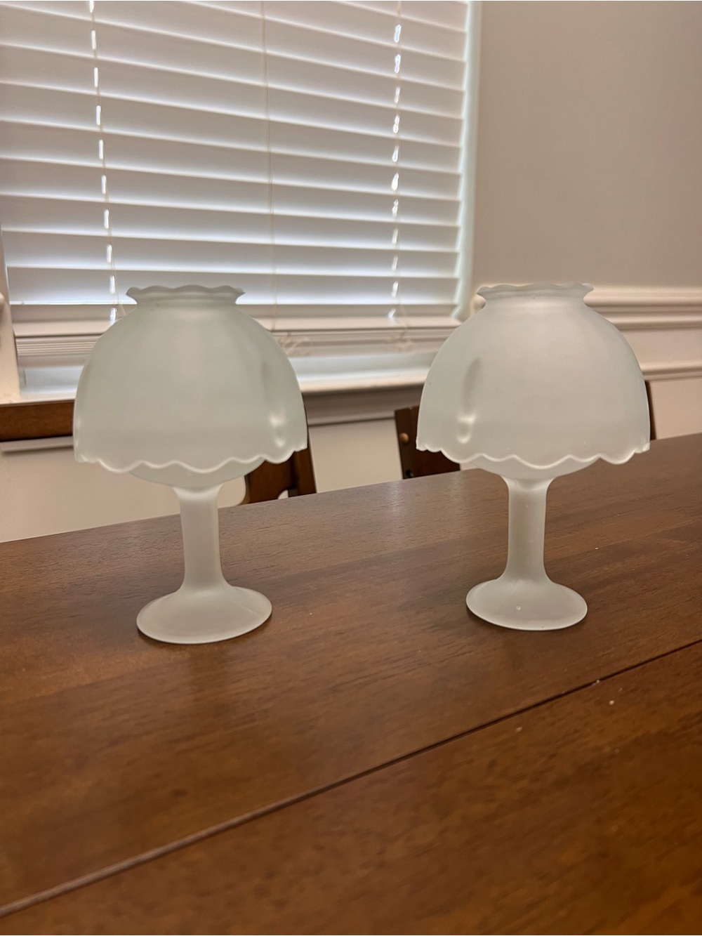 1970s Fairy Lamp Pair - Vintage frosted glass